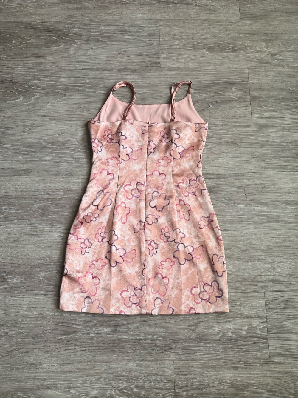 Wild Fable Pink Floral Satin Mini Dress with Spaghetti Straps - Picture 2 of 3